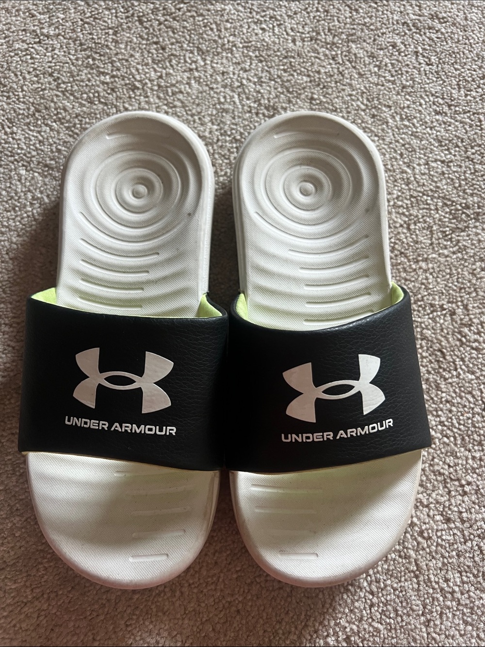 Under Armour Black & White Logo Slide Sandals